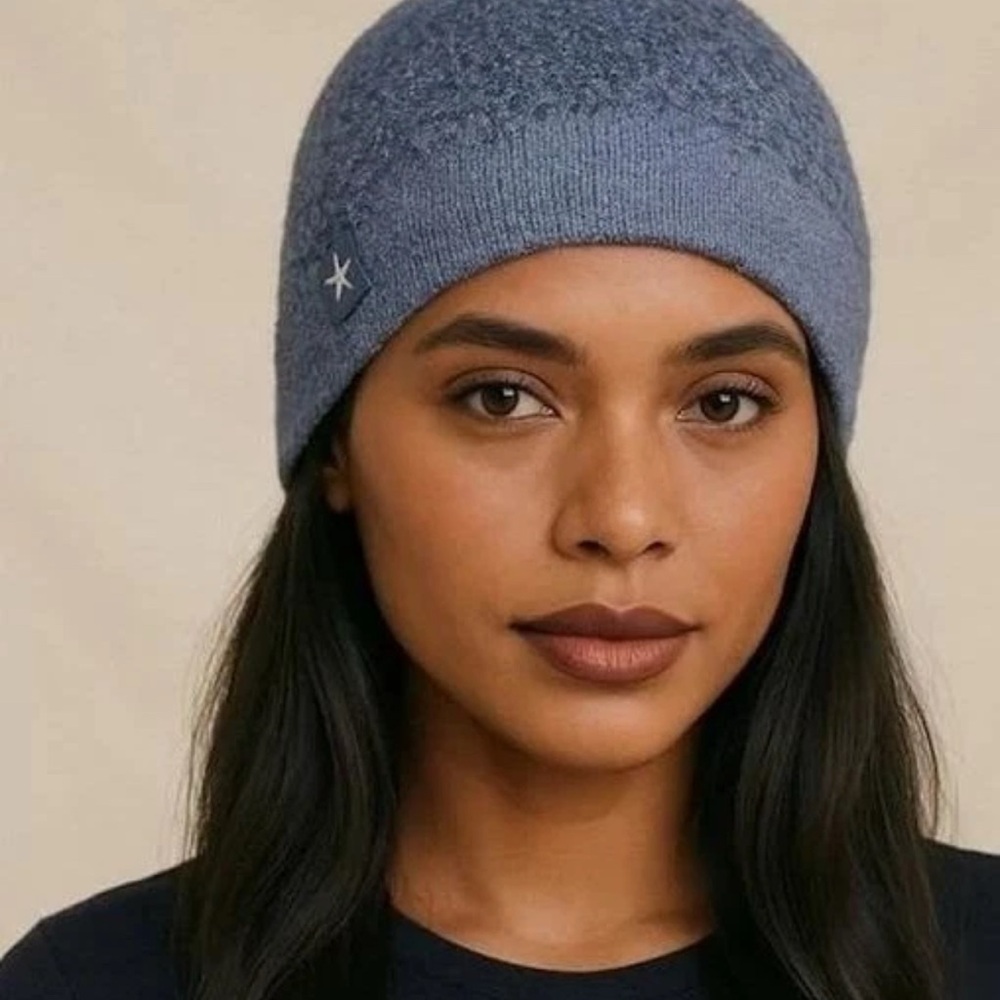 Barefoot Dreams Women’s CozyChic‎ Lite Confetti Beanie Deep Sea Blue Indigo NEW